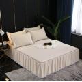 Home Textile 1/3pcs Solid color Bedspread Bed sheet Romantic Bedding polyester/cotton Bedclothes Bedcover For 150X200/180X200