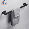 SOGNARE Black Matte Towel Rack Bath Towel Bar Wall Mounted Single Towel Rail Towel Holder 304 Stainless Steel Bathroom Hardware