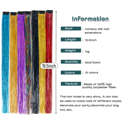 AliLeader Wholesale Glitter Sparkling Straight Clip in Hair Tinsel Dazzle Decoration Tinsel Hair Extension No reviews yet Supplier, Supply Various AliLeader Wholesale Glitter Sparkling Straight Clip in Hair Tinsel Dazzle Decoration Tinsel Hair Extension No reviews yet of High Quality