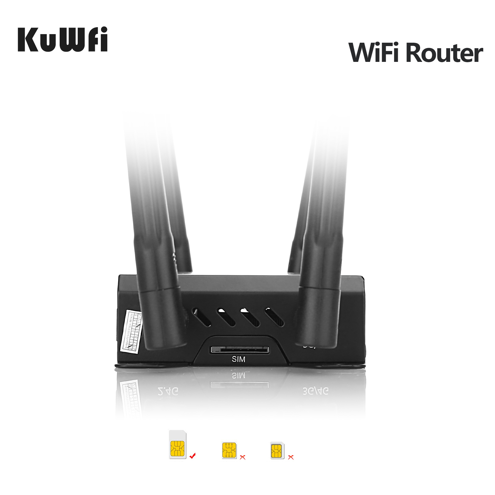 KuWfi Original 300Mbps Wireless Router CAT6 4G LTE CPE Uklocked FDD/TDD SIM Card Router With 4G Modem Up to 32Wifi Users