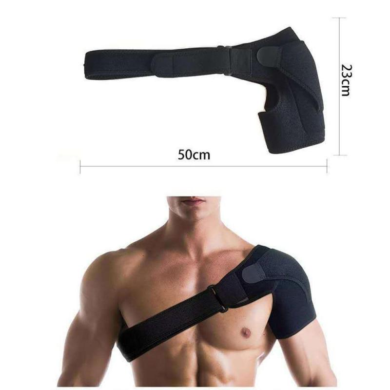 1pc Adjustable Shoulder Pad Breathable Gym Sport Care Single Shoulder Support Back Brace Guard Strap Wrap Belt Band Pad Bandage