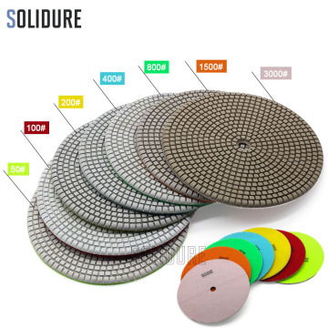7 inch 180mm polishing pads 3.0mm working thickness for wet polishing granite,marble engineered stone and concrete