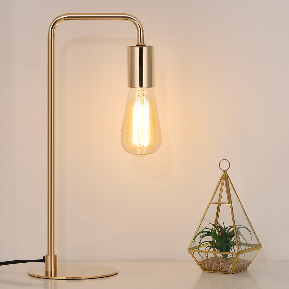 Small Gold Metal Lamp for Bedside