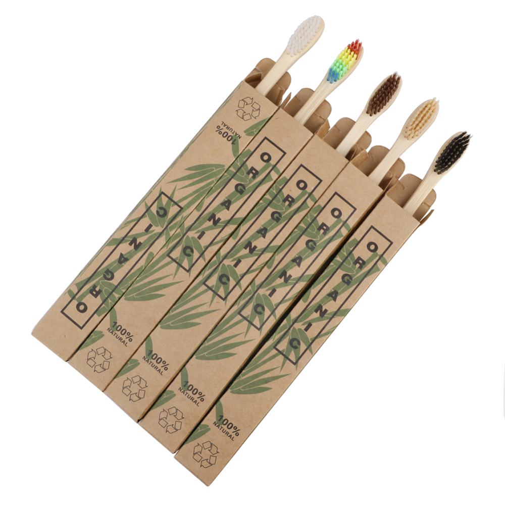 50 Pack Eco-Friendly Bamboo charcoal Soft Bristles BPA-free Biodegradable Teeth brush Oral Care Toothbrushes travel tube box set