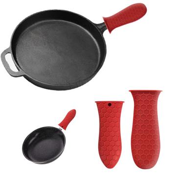 Non-Slip Silicone Handle Holder Cookware Parts Potholder Cast Iron Skillet Grip Sleeve Cover Pot Heat-resistant Pan Handle Parts