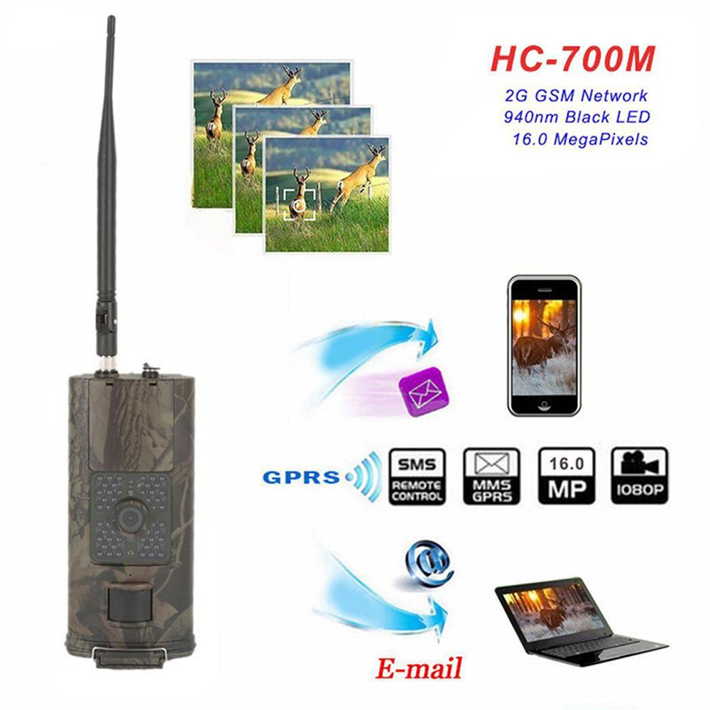 HC700M Hunting Camera 16MP Infrared Night Vision Trail Cameras GPRS 48LEDs 1080P GSM Wild Cam Photo Traps Hunter Scout Chasse 2G