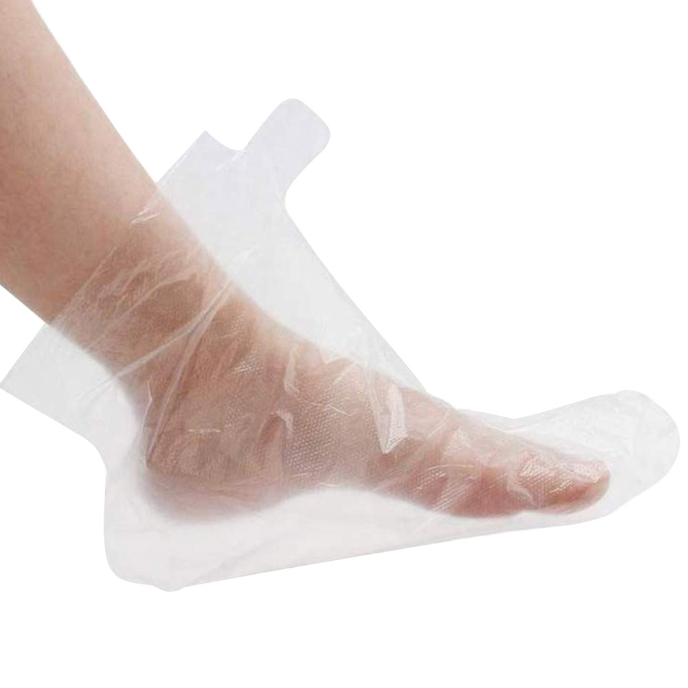 200pcs Clear Socks Paraffin Bath Liner Foot Bags Thicker Covers Skin Care Disposable Booties PE Hot Spa Thermal Therapy Pedicure