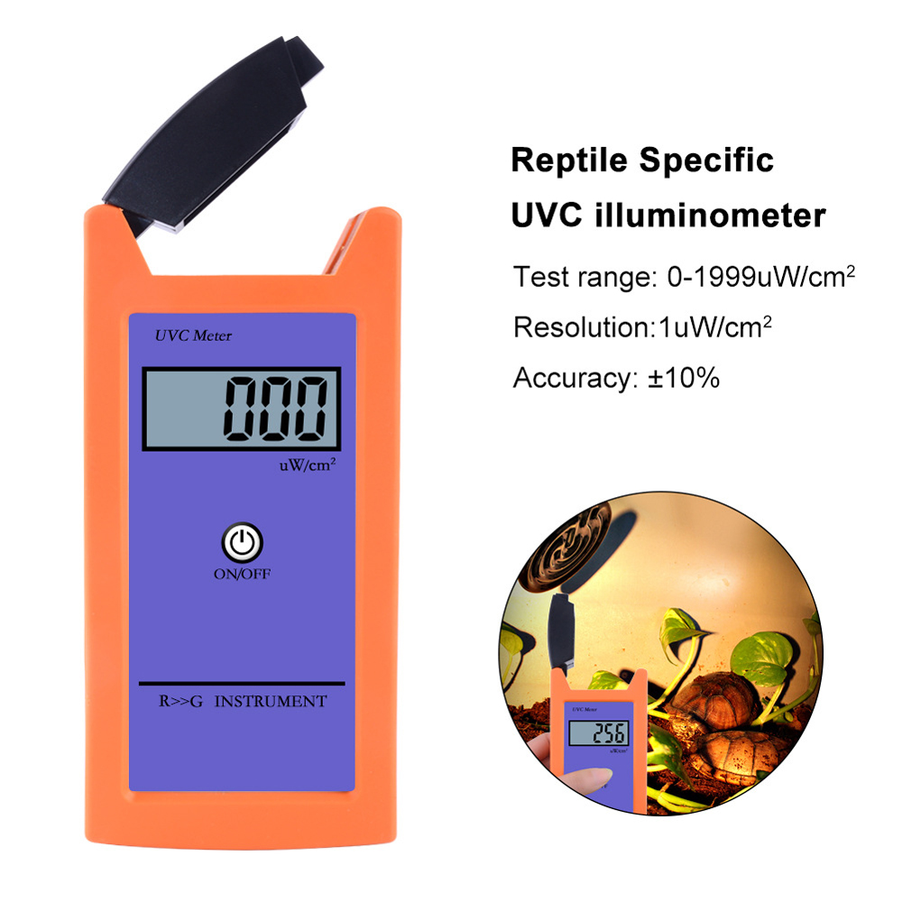 RGM-UVC Reptile with UV Radiation Meter Ultraviolet Irradiance Meters High Accuracy UV Illuminance Meter UVC Luminosity Tool