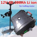 waterproof rechargeable 12V 60Ah 80Ah 120Ah 150ah 180ah 200ah Lithium ion battery for trolling motor boat propeller+10A Charger