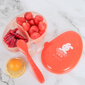Beiens Baby Bowl Spoon 2Pcs Set Kids Feeding Dishes Partition Design Child Tableware Learning Spill-Proof Food Fruit Bowl