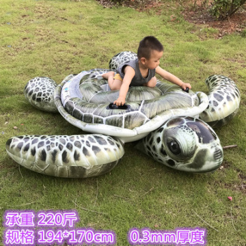 Inflatable Tortoise Kid's Beach Animal Shape Outdoor Swim Ring Pool Toy Summer Ride-on Floating Boat Mat Toys 2021