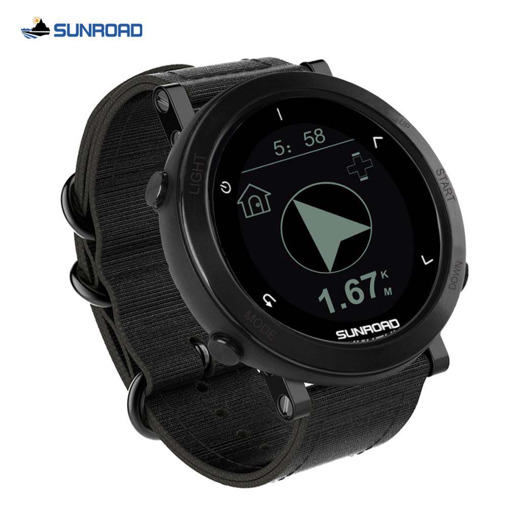 Sunroad GPS smart watch with heart rate altimeter barometer compass pedometer running triathlon digital wristwatch for men часы