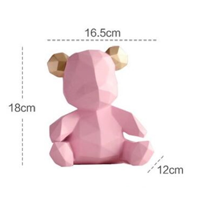 Bear Origami Statue Geometry Animal Art Sculpture Resin Craftwork Living Room Decor L2986