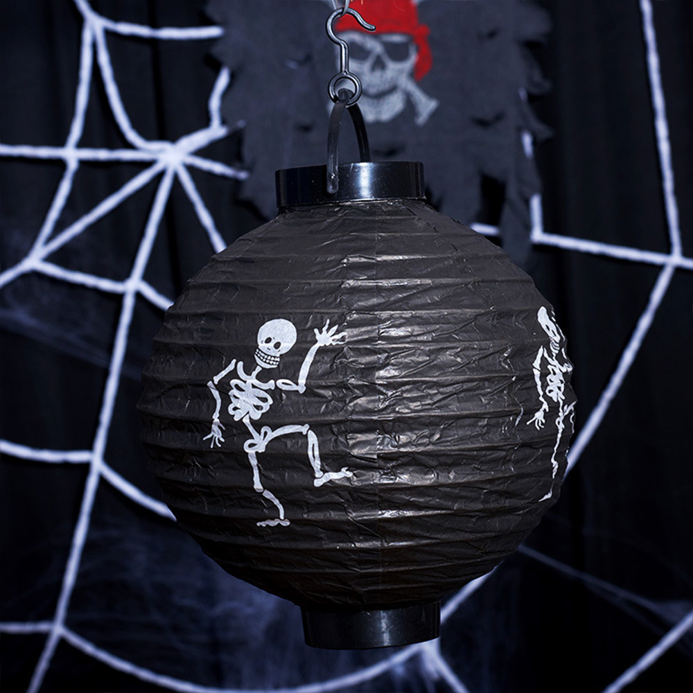 Amawill Halloween LED Pumpkin Paper Lantern Horror Glow Spider Skull Bat Lantern Hanging For Festival Party Outdoor Decoration