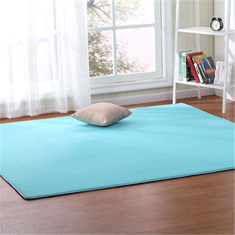 Crawling mat Outdoor tent bottom pad thick coral fleece carpet tatami rug bedroom living room bay window blanket 140*200cm