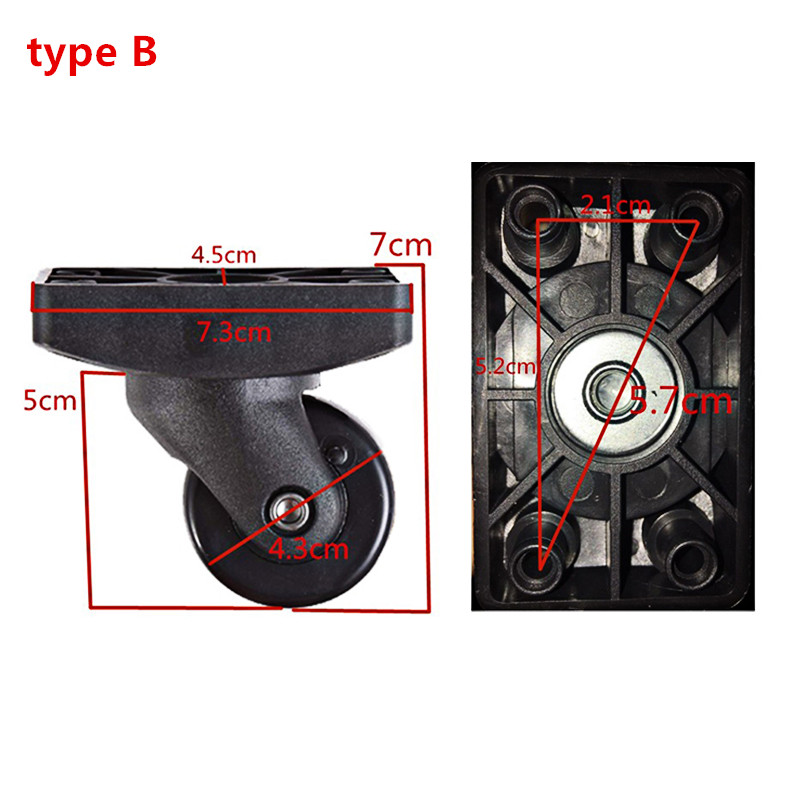 1 Pair Luggage Wheel Replacement Wheels Suitcase Accessories Casters Rolling Luggage Suitcase Wheeled Accessories Bags Caster