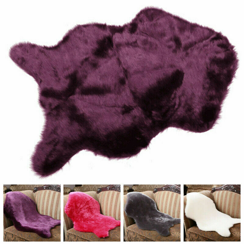 Faux Wool Fur Carpet Chair Cover Seat Pad Soft Sheepskin Floor Rugs Mat Room Decor