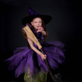 Halloween Costume For Kids Girls Witch Kids Clothing Fancy Tutu Dress with Hat Girls Fantasy Carnival Party Dress