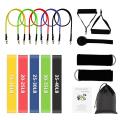 (SHIP NOW) 16 Pcs Resistance Bands Set Exercise Bands 5 Fitness Workout Tubes with 5 Resistance Loop Bands