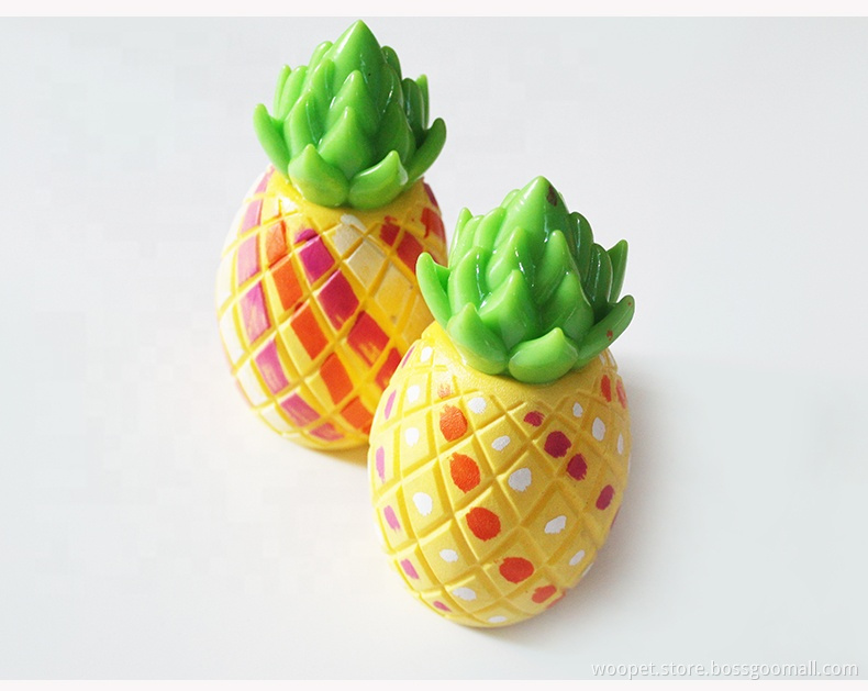 TPR Foam Pet Dog Cat Food Attractant Toy Pineapple Shape Chew Toy For Pets Who Dont Like Toys