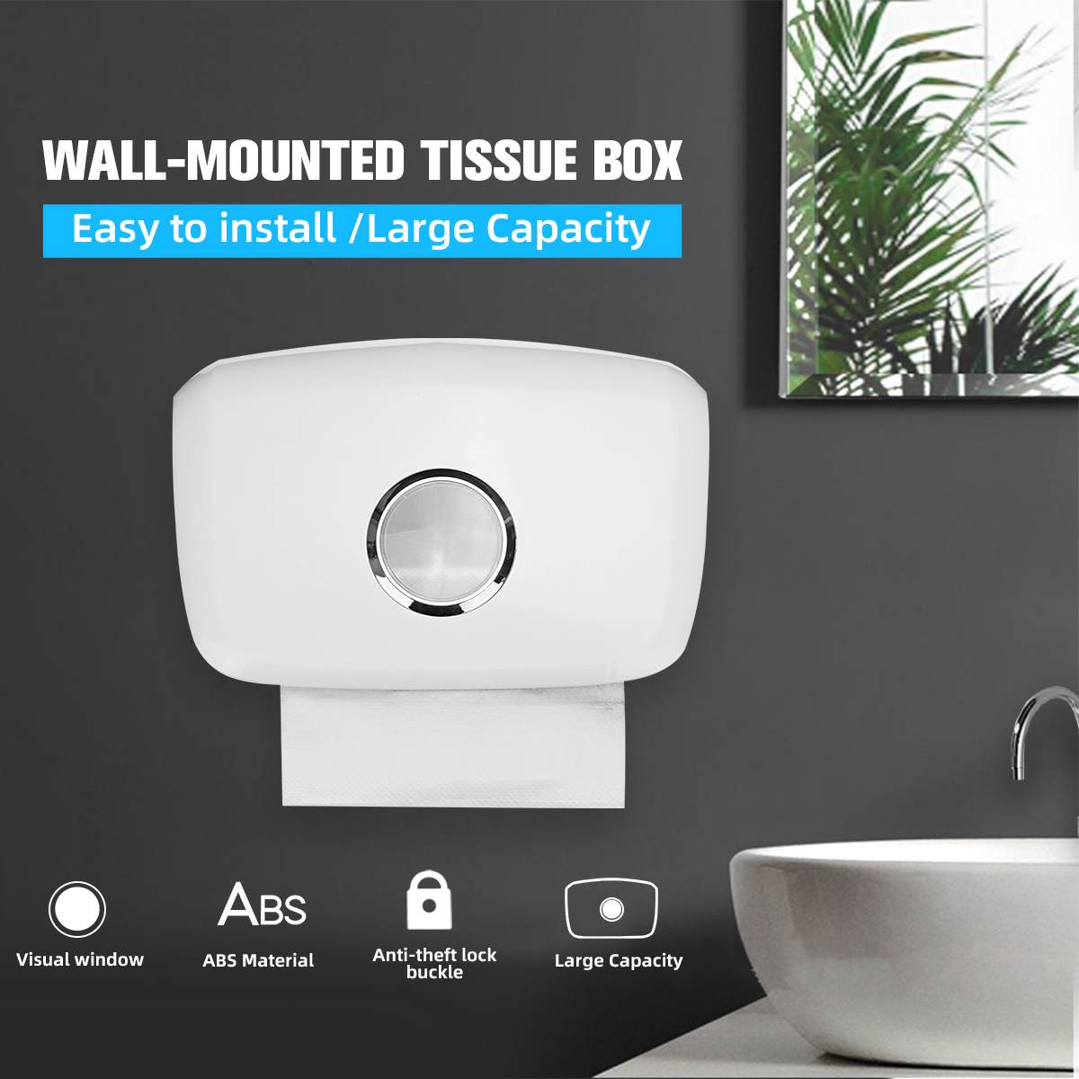 Folded Towel Dispenser Tissue-Dispenser Toilet Paper Holder Paper Storage-Box Wall Mounted Tissue Box Holder