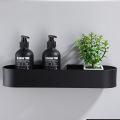 Black Bathroom Shelf 30/40/50 cm Kitchen Wall Shelves Shower Basket Storage Rack Towel Bar Robe Hooks Bathroom Accessories