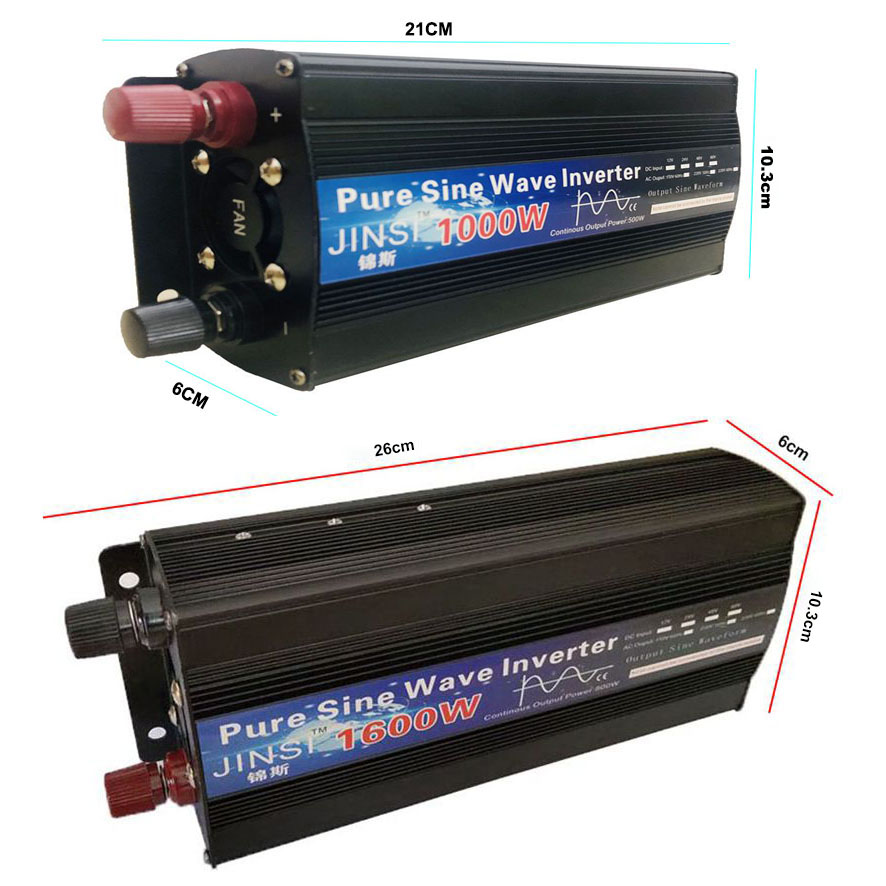 Pure Sine Wave Inverter DC 12V 24V to AC 220V 110V 60Hz 500W 1000W 2000W Power Converter Booster For Car Household DIY