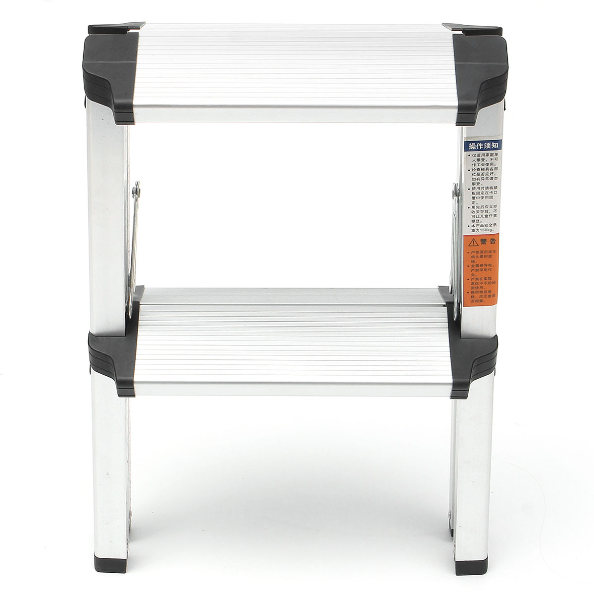 150KG Maximum Load 2 Step Stool Folding Ladder Anti Slip Safety Aluminium Ladder