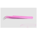 1pcs pink anti-static Curved Straight Tweezers Eyelash Extension Nails Decor Picker Dead Skin Remover Manicure Nail Tools