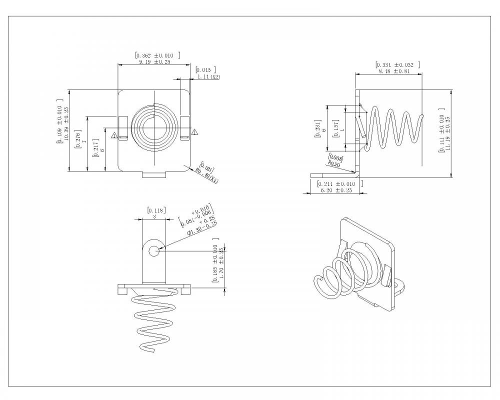 5204 Battery Contact Spring (Coil) Multiple Cell Solder Lug