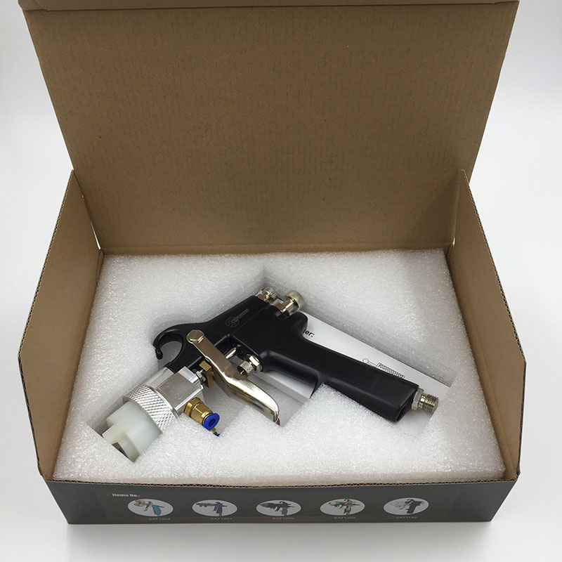 SAT1182 Paint Chrome Double Action Airbrush Air Spray Gun Car Paint Gun Double Nozzle Spray Gun Pressure Feed Pneumatic Paint