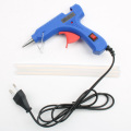 20W EU/US Household Plug Industrial Hot Melt Glue Gun with 3pc 20cm Mini Guns Thermo Heat Temperature Tool Blue and white