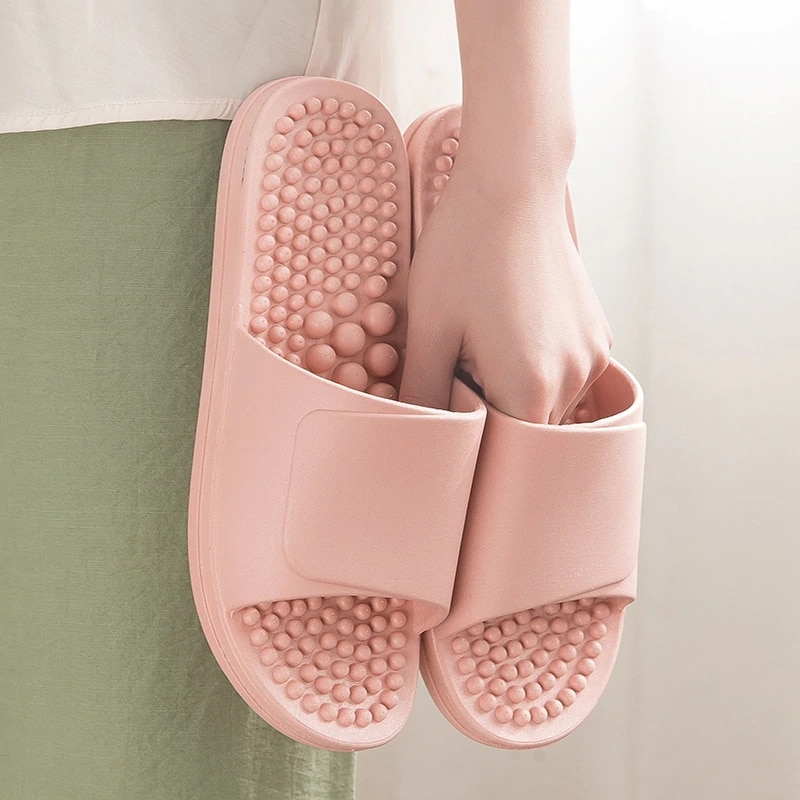 New Women Unisex Slippers Massage Shoes Indoor Home Soft Non-Slip Home Slippers Wear-Resistant Massage Comfortable Slippers