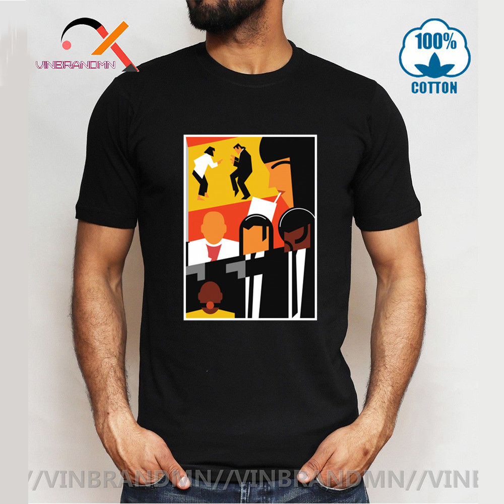 Quentin Tarantino Mia Wallace Jules Vincent tshirt Abstract Hip-hop Pulp Fiction T shirt Streetwear Pulp Dance T-shirts