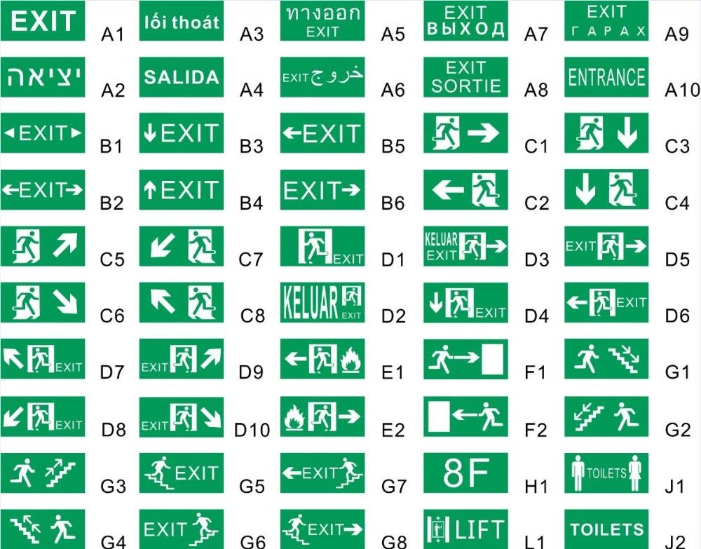 LED Emergency Lighting Ni-Cd Battery 3-Hours Exit Sign