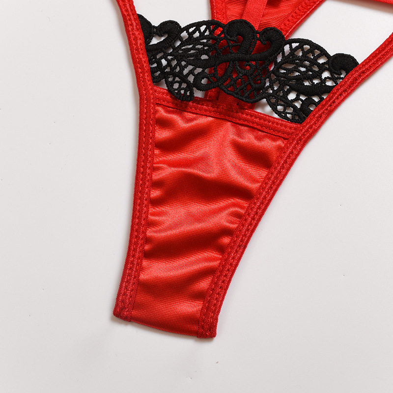 Aduloty 2020 Hot new Women's Sexy Hollow Underwear underwire gathered Bra Set Thong Ladies Sexy erotic Lingerie Set