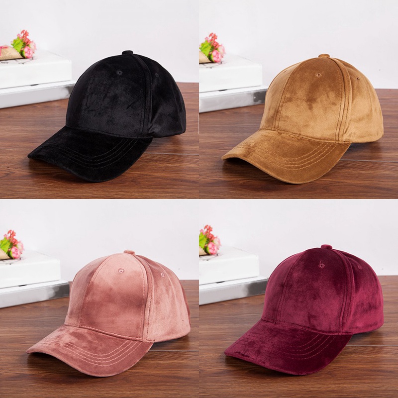 Hip Hop Style Velvet Visors Autumn Winter New Baseball Caps Unisex Hat Outdoor Casual Sun Prevent Hats Solid Color