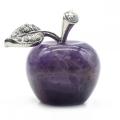 Amethyst 1.0Inch Carved Polished Gemstone Apple Crafts Home Decoration Gifts Mom Girlfriend