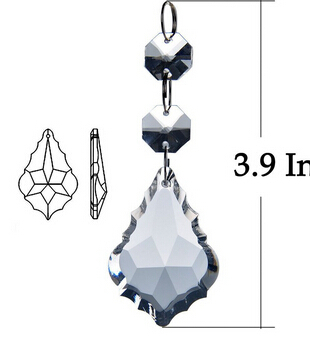 10pcs 50MM Clear Maple Leaf Shape Pendant Glass Crystal Prisms for Chandelier Wedding Description Free Shipping