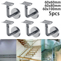 5pcs Handrail Brackets Stainless Steel Wall Mount Stair Handrail Brackets Bent Support Railing For Restaurant Office Building