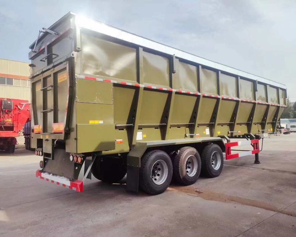 Crawler dump semi trailer