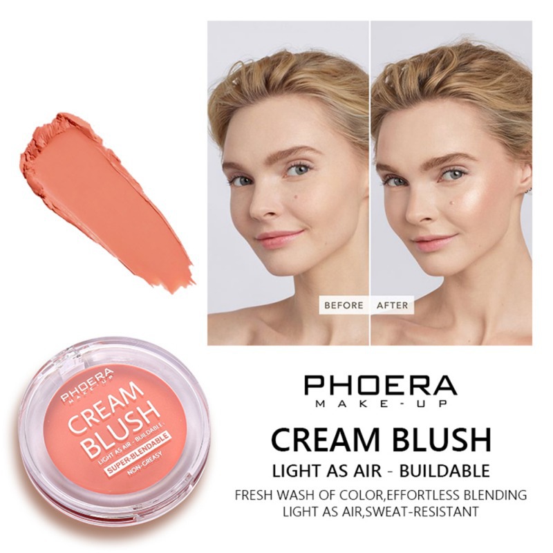 Cream Blush,Smooth Natural,Non-Sticky,Lightweight Cheek Cream