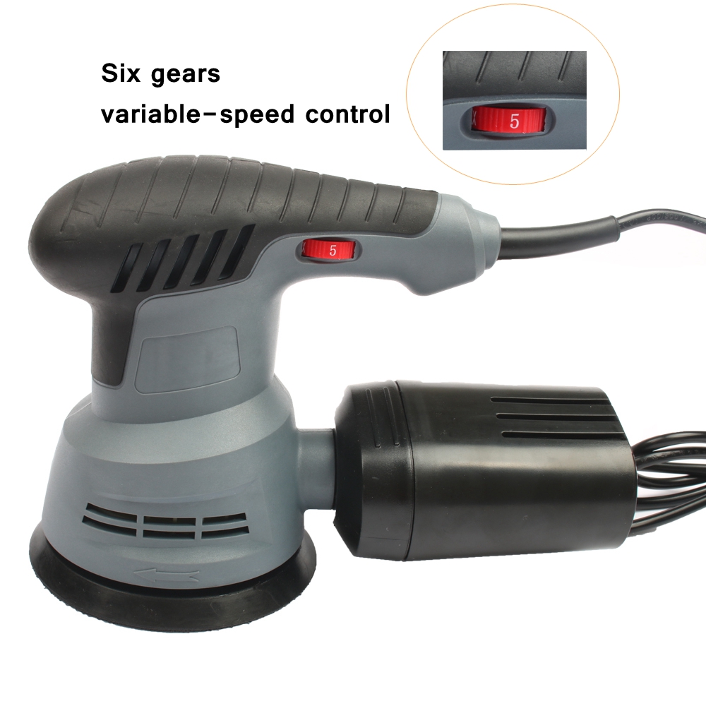 400W Sander Machine 7 Variable Speed 12000RPM Random Orbit Sander polisher with 6 sandpaper Dust exhaust and dust canister