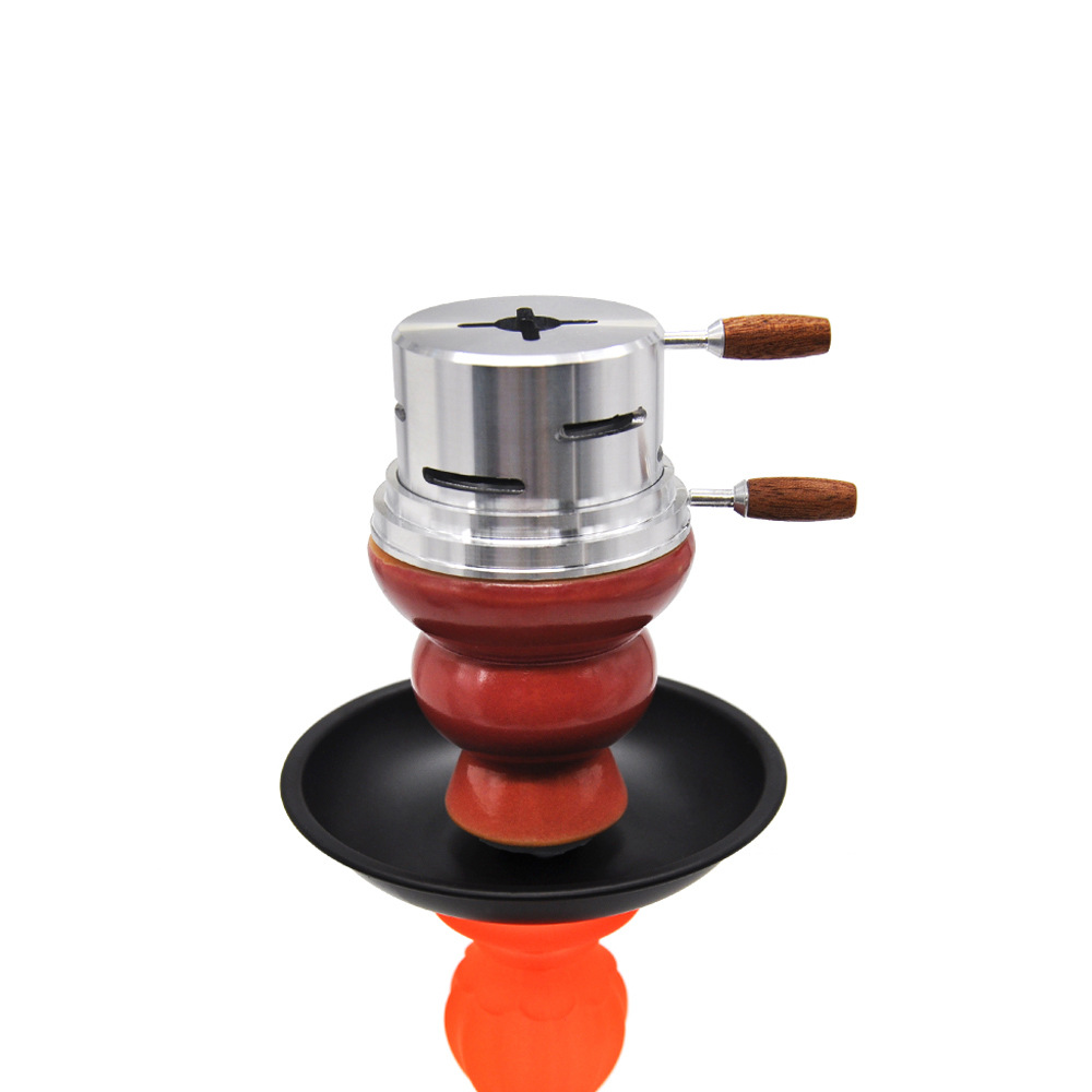 Hookah Aluminum Alloy Charcoal Stove Shisha Burner Double Handle Carbon Box Heat Keeper Metal Charcoal Holder Smoking Accessorie