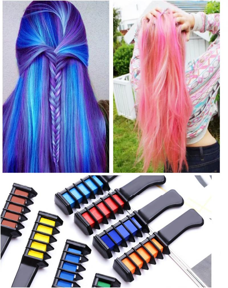 9 Colors Disposable Temporary Dye Stick Mini Hair Dye Comb Party Cosplay Salon Hair Coloring Beauty Hair Styling Tool TSLM1