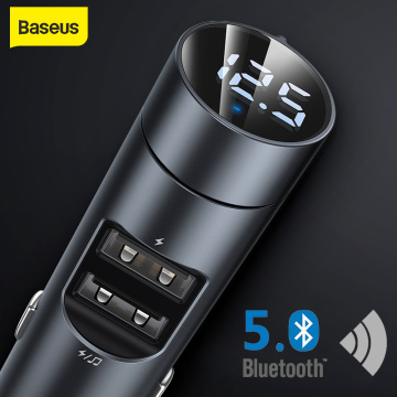 Baseus Car FM Transmitter Bluetooth 5.0 Handsfree Modulator Car Charger 3.1A Dual USB Car MP3 Player Wireless Audio Receiver Kit