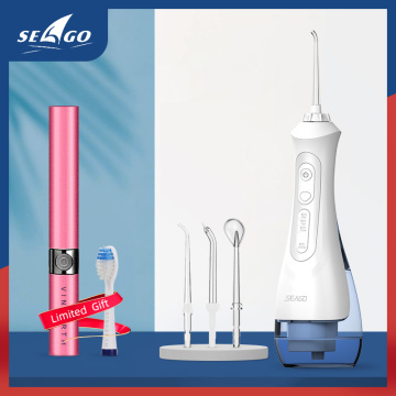 SEAGO USB Rechargeable Water Flosser Oral Irrigator Dental 3 modes 200ML Water Tank Water Jet Waterproof IPX7