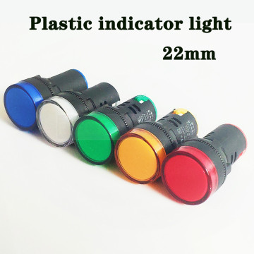 22mm plastic Indicator lights waterproof Signal lamp no wire 12V 24V 220v power signal lamp LED indication indicator light