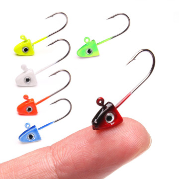 10pcs/lot 1.6g Jig Head Fishing Hooks Lure Barbed Hook Lead Hook Fishing Tackle Crankbaits Tackle fishing accessories 3D eyes