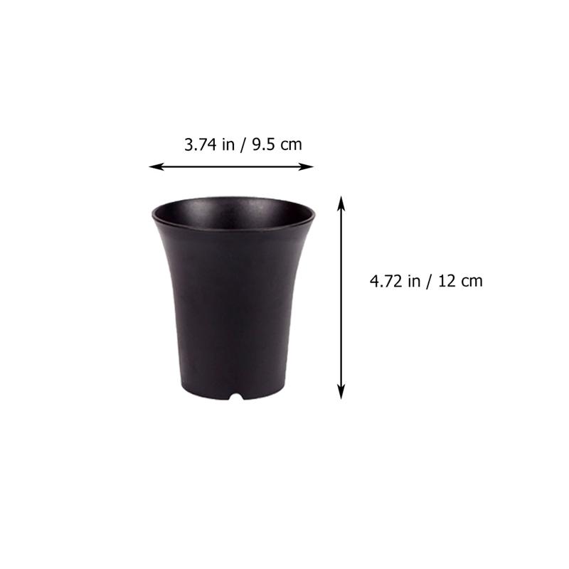 10Pcs Plastic Black Flower Pots Planters Home Indoor Outdoor Office Succulent Plant Pots Planting Pots With Drainage Hole